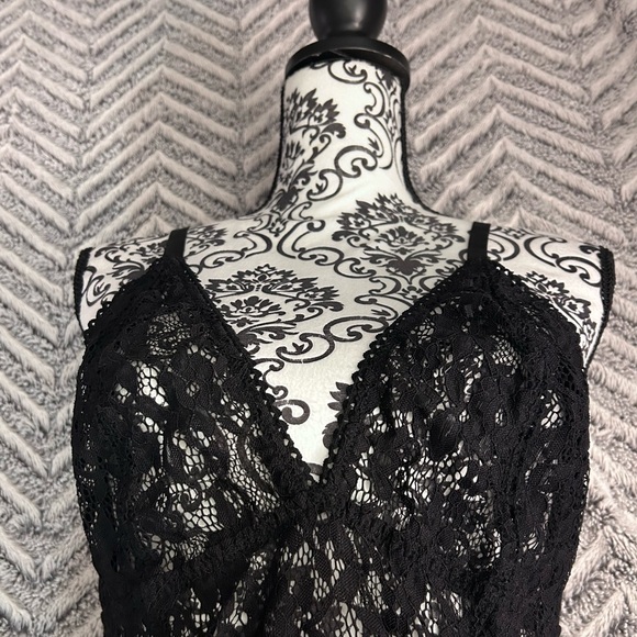 Adore me size 2X clarisse unlined black lace sexy lingerie bodysuit lace up - Picture 4 of 7